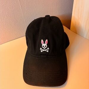 Psycho Bunny Men's Cotton Relaxed Fit Adjustable Sunbleached Logo Cap One Size